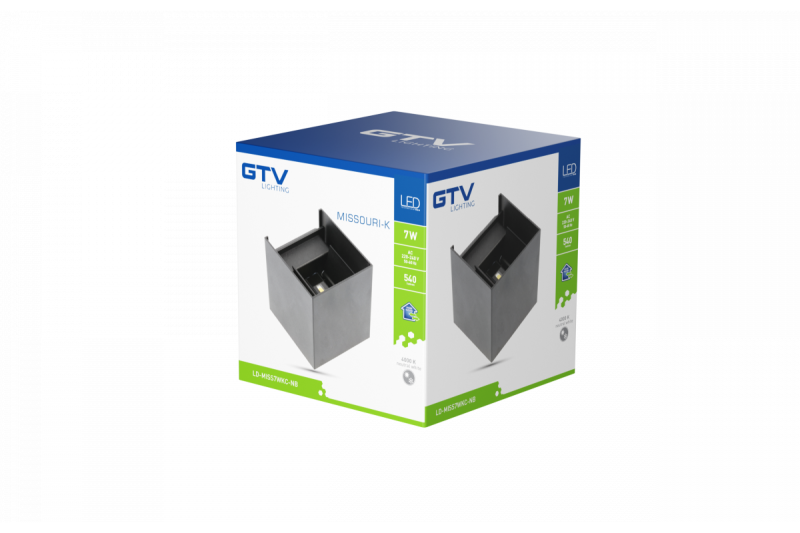 Decor MISSOURI-K LED-lamppu 7W 540lm AC220-240V 50/60 Hz PF>0.5 Ra≥80 IP54 IK08 4000K neliö musta. 1208962994