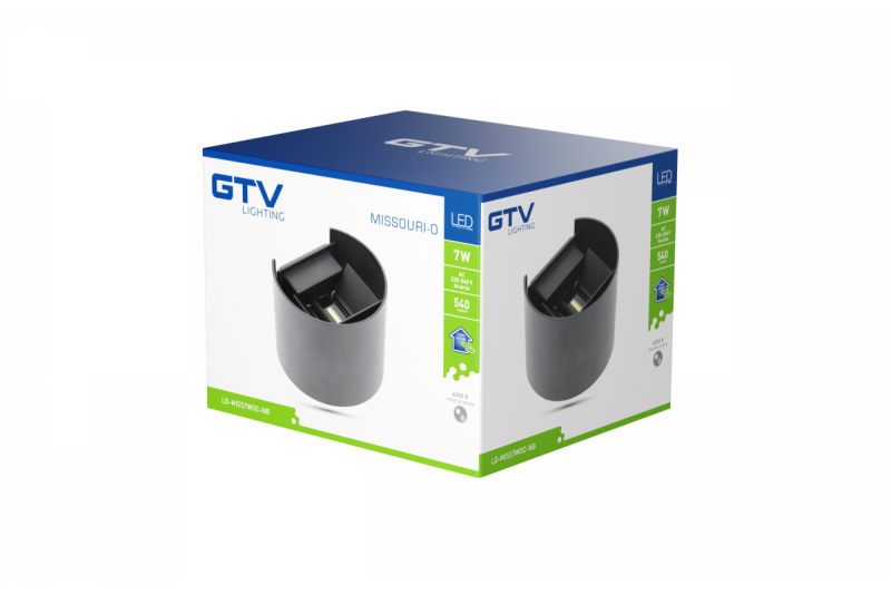 Decor MISSOURI-O LED-lamppu 7W 540lm AC220-240V 50/60 Hz PF>0.5 Ra≥80 IP54 IK08 4000K pyöreä musta. 1208962996