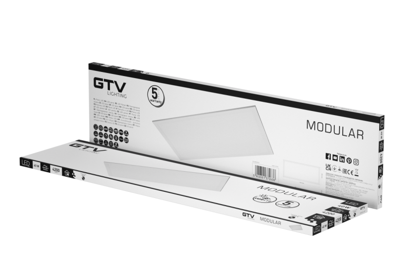 LED-valaisin MODULAARINEN, taustalevy, 120x30cm, 4000K, 40W, 4200lm, AC220-240V, PF>0,9, IP54, 5v, UGR<19 1208962998