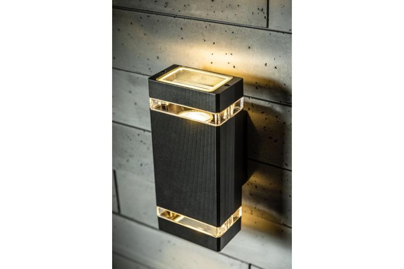 Decoreer wandarmatuur met twee richtingen NESSA GU10 MAX.2x50W IP54 AC220-240V 50/60Hz musta. 1208963007