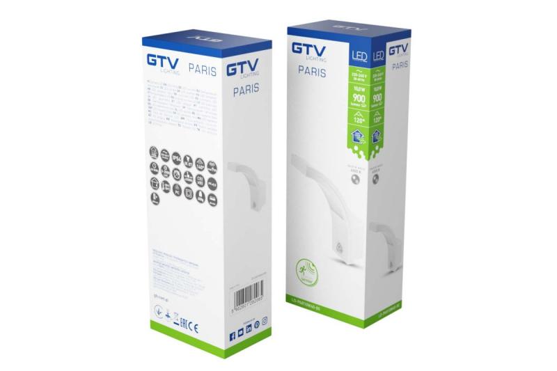 Decor LED-valaisin PARIS liiketunnistimella 10W 900lm IP54 AC220-240V 50/60Hz 140° 9m 4000K valkoinen. 1208963095