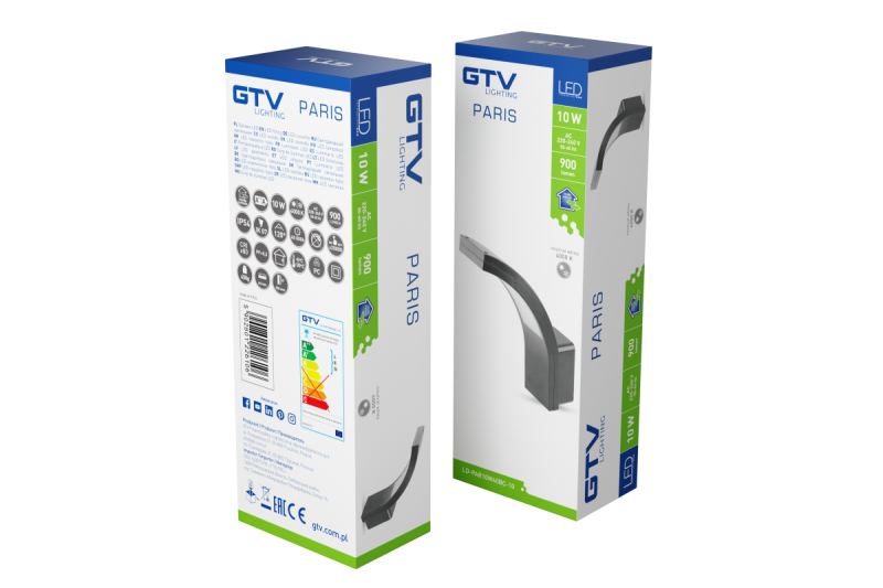 Decor PARIS LED-lamppu 10W 900lm IP54 AC220-240V 50/60Hz 140° 4000K harmaa 1208963098