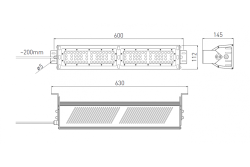 TEKSAS LED Highbay -lamppu, 100W, 12000lm, AC100-240V, 50/60Hz, IP 65, säteen kulma 60o, 4000K, harmaa 1208963207
