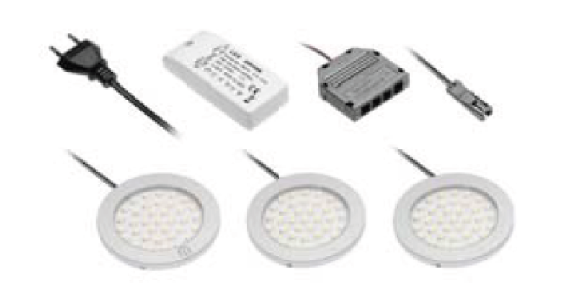 Decor cucina Keittiön valaistussarja, jossa on 3 valaisinta ja kytkin, lämmin valkoinen valaistus 1208963267