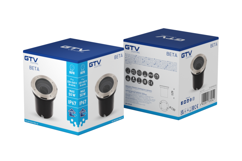 Decoreer INRUN LUMINAIRE BETA-O met verstelbare hoek max. 50 W GU10 IP67 AC220-240V 50/60Hz roestvrij staal. 1208963698