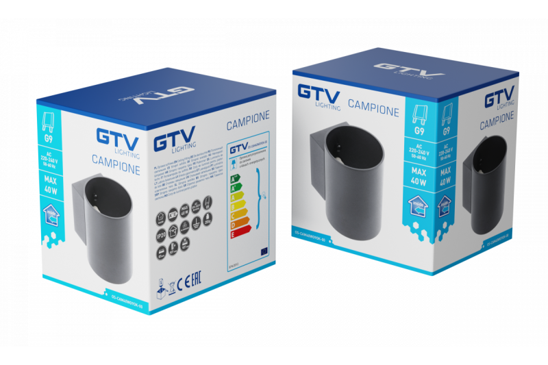 Decor-seinävalaisin CAMPIONE alumiini G9 IP20 max. 40W IP20 pyöreä musta. 1208963851