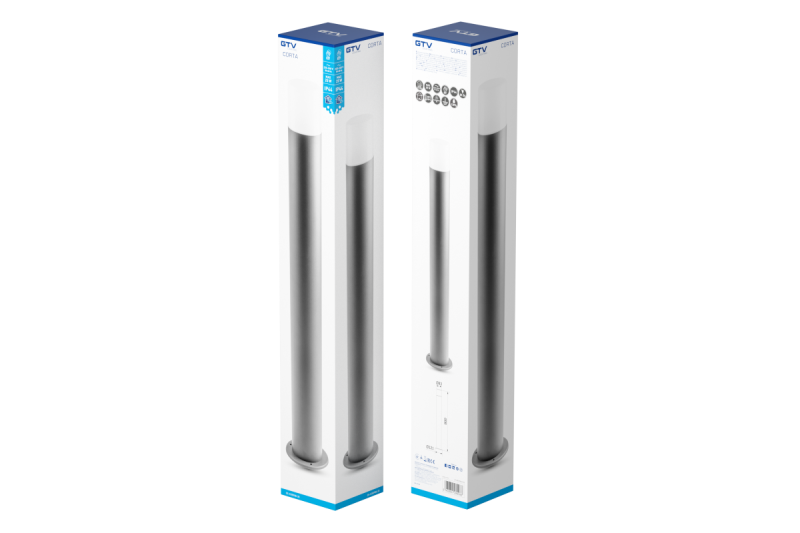 Decor Puutarhavalaisin CORTA-P 80 E27 MAX.25W IP44 AC220-240V 50-60Hz pylväs antrasiitti. 1208963863