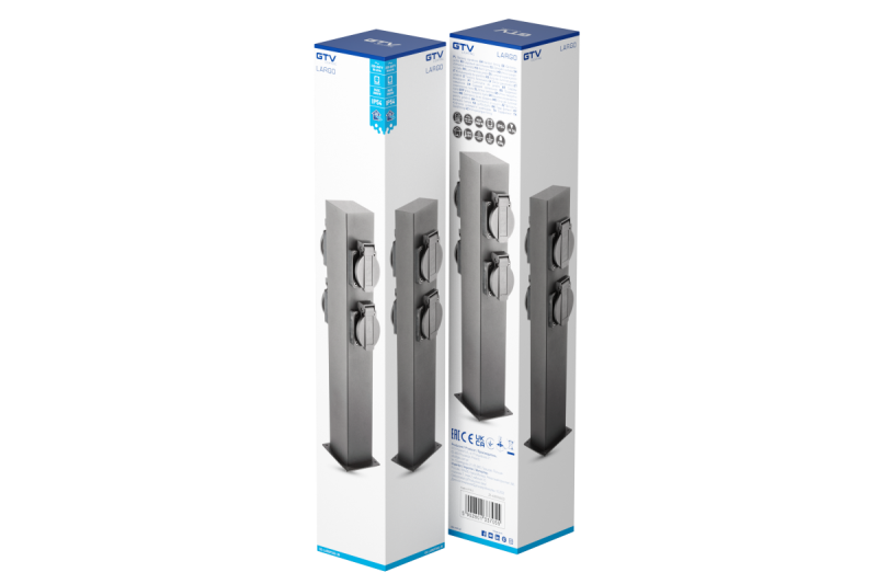 Decoreer Tuinpijl LARGO-P 36 IP44 AC220-240V 50-60Hz 4*schuko-pistorasia max. 3500W pylväs grafiitti. 1208963917