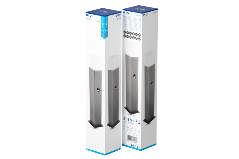 Decor Tuinarmatuur LARGO-P PIR 50 E27 MAX.15W IP44 AC220-240V 50-60Hz pylväs grafiitti. 1208963920