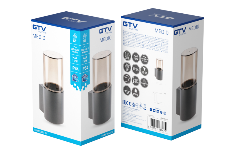 Tuinverlichting Decor MEDIO-AU E27 MAX.15W IP54 AC220-240V 50-60Hz seinävalaisin grafiitti. 1208963937