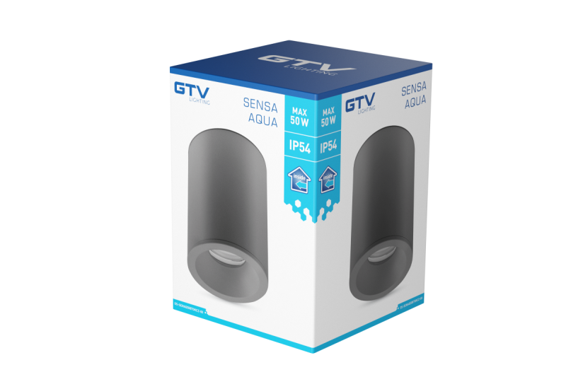 Decor SENSA AQUA ceiling lamp alum 85x115 IP54 max 50W circular black 1208964009