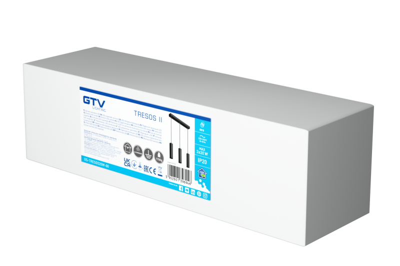Deco Roikkuva valaisin TRESOS II 3xGU10 alumiini IP20 max. 3x20W musta. 1208964030