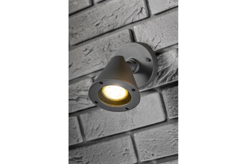 Decoratieve Tuinarmatuur LUSTINO-D GU10 MAX.20W IP44 AC220-240V 50-60Hz wandlamp voor onderaan de muur, grafiet. 1208964032