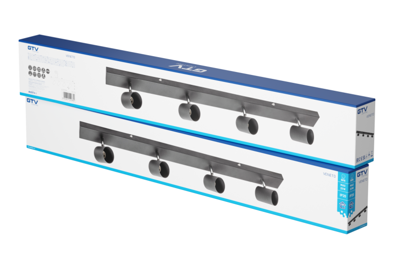 Decor Ceiling luminaire VENETO IP20 max. 20W 4 x GU10 round black 1208964042