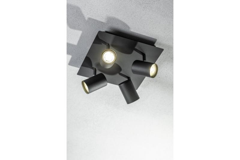 Decor Ceiling luminaire VENETO IP20 max. 20W 4 x GU10 round/square black 1208964046
