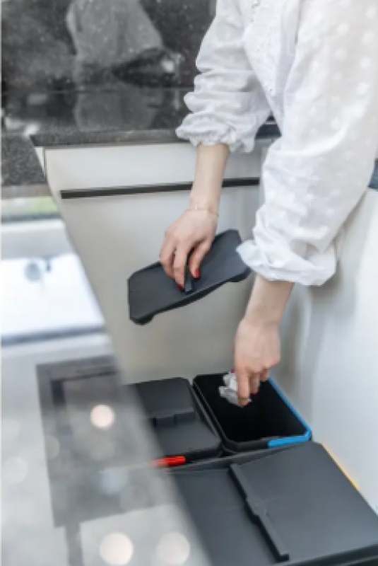 Garbi Basket B-60-3 afvalscheidingssysteem voor lade van 60 cm inclusief houder en 3 afvalbakken 1208964399