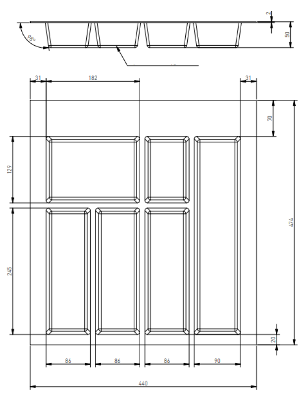 Decor Cutle Aterinlaatikko Keittiönlaatikkoon 500 Valkoinen 1208966375