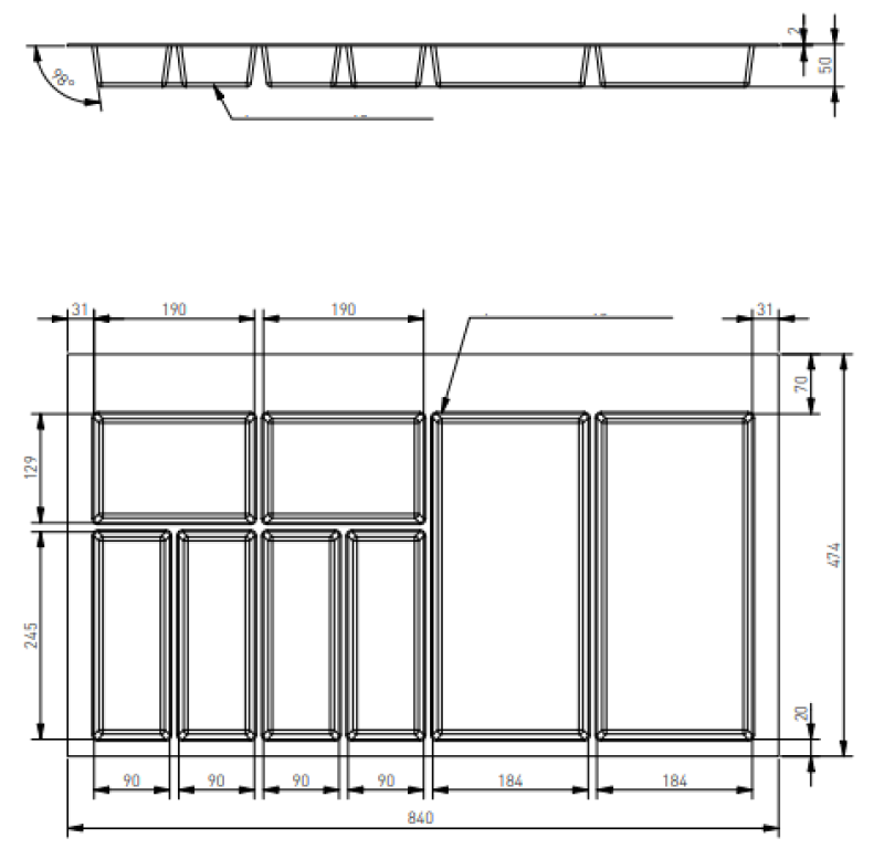 Decor Cutle Aterinlaatikko Keittiölaatikkoon 900 Antrasiitti 1208966382