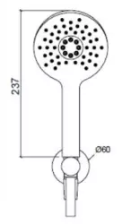 Waterevolution Flow rond handdoucheset compleet met muurbevestiging messing - 3 standen - T1621RLE