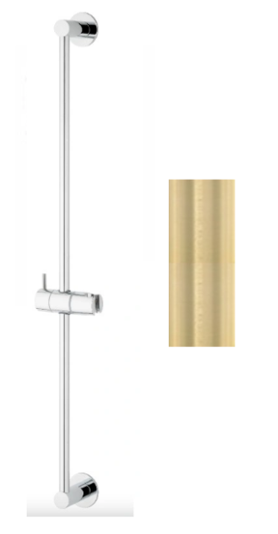 Waterevolution Flow glijstang 800mm PVD Light Gold T1660WGE