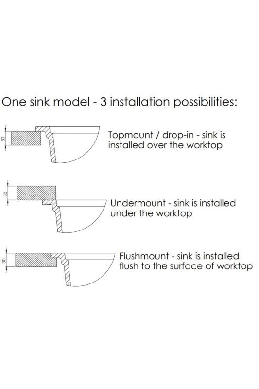 GraniteMy Universal suuri valkoinen graniittiallas 74x40 cm valkoinen, pinta-, alta- ja tasoasennus kultaisella tulppalla 1208967163