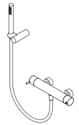 Waterevolution Flow suihkutermostaatti suihkusetillä musta T140TNPR