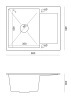 Quadri Dixton 80 RVS spoelbak 600x480 mm met afdruip ln omkeerbaar 1208967196