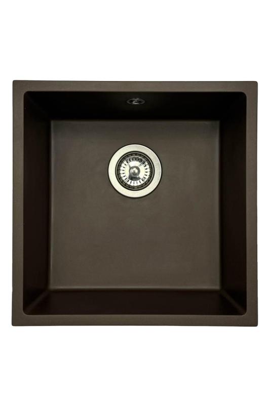 GraniteMy Universal graniittinen kahvila-allas 40x40 cm asennus, upotus ja tasoasennus ruostumattomasta teräksestä valmistetulla tulppalla 1208967212