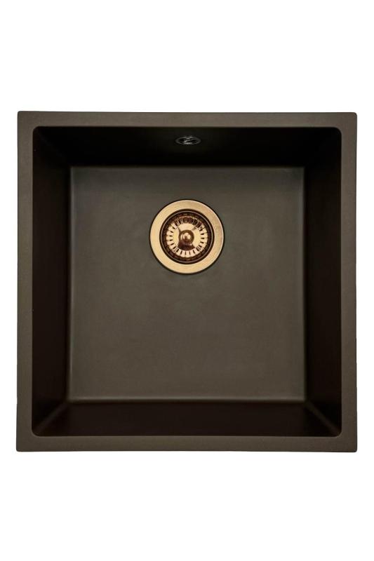 GraniteMy Universal graniittinen kahvila-allas 40x40 cm päällirakenne, alarakenne ja tasorakenne kuparitulppa 1208967217