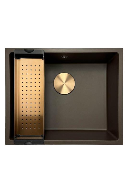 GraniteMy Universal graniittinen kahvila-allas 50x40 cm pinta-asennus, alta-asennus ja taso-asennus kuparitulppa 1208967229