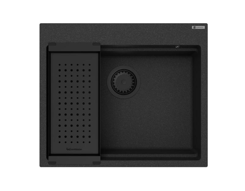 GraniteMy Steam graniittinen pesuallas 56x48 cm musta, pinta-asennus, mustalla tulpassa, sisältää tarvikkeet 1208967233