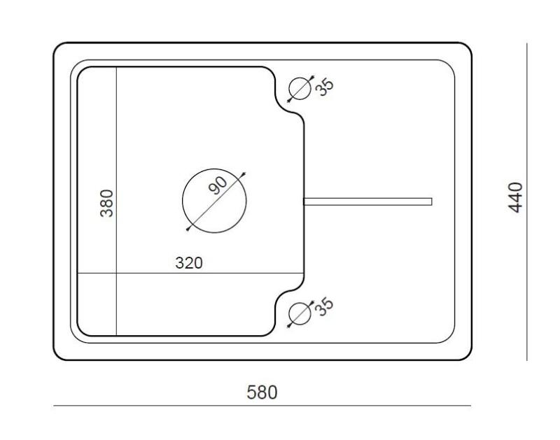 Quadri Kendal harmaa graniittinen pesuallas 58x44 cm kuivausalueella 1208967404