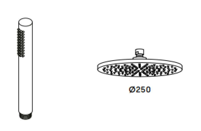 Waterevolution Flow suihkuyhdistelmä sadesuihkulla, mattavalkoinen 250mm T141N25BR