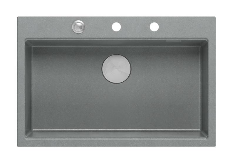 Quadri Hard Rock harmaa graniittinen päällinen suuri pesuallas 76x50cm sisältäen ruostumattomasta teräksestä valmistetun tulpan ja tarvikkeet 1208967430