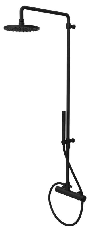 Waterevolution Flow suihkuyhdistelmä sade-suihkulla, mattamusta 200 mm T141NRPR