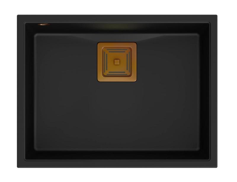 Quadri Quadrangle musta graniitti alapuolinen pesuallas 55x42cm kuparisella tulppalla 1208967476