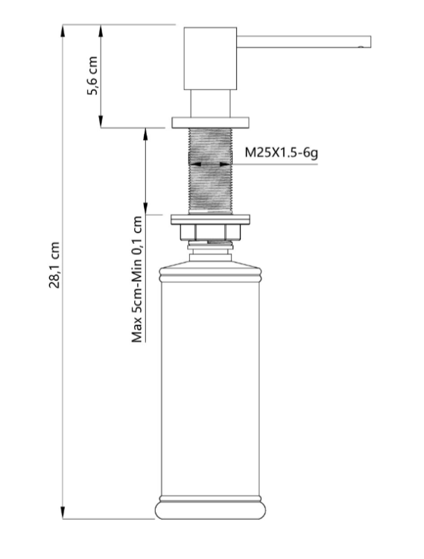 Quadri Luxor Upotettava Saippua-annostelija RST, ylhäältä täytettävä 1208967508