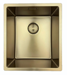 Pure.Sink Prestige allas 34x40 cm PVD Kulta 10 mm säde alapuolinen, tasoon asennettava ja päältä asennettava PPG3440-60