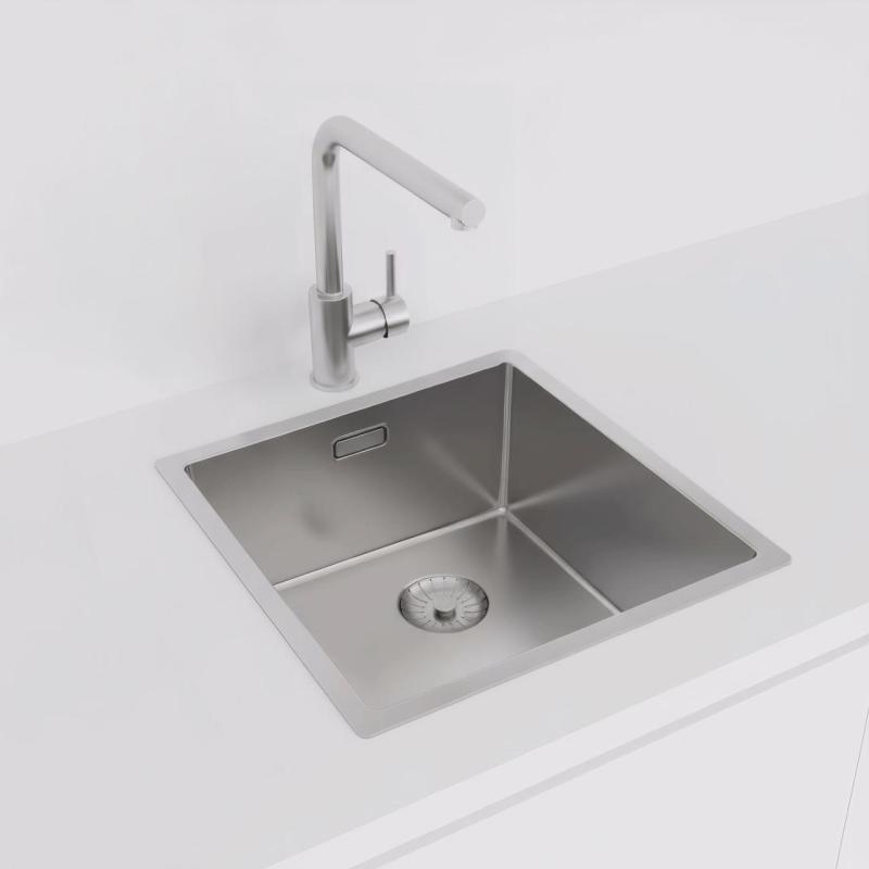 Pure.Sink Prestige ruostumaton teräs pesuallas 40x40 cm 10 mm säde, alapuolinen, taso- ja päällirakenne PPG4040-02