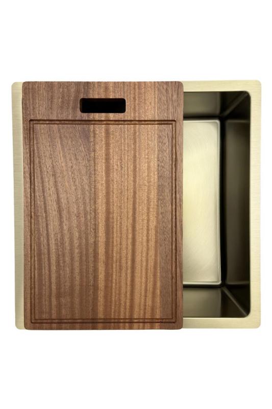 Pure.Sink Prestige tiskiallas PVD Kulta 40x40 cm, 10 mm säde, upotettu, tasoon asennettava ja päältä asennettava PPG4040-60