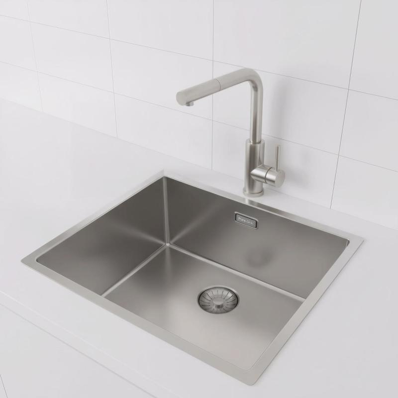 Pure.Sink Prestige ruostumaton teräs pesuallas 50x40 cm 10 mm säde alakiinnitys, tasokiinnitys ja päällikiinnitys PPG5040-02