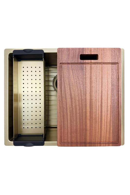 Pure.Sink Prestige -allas 50x40 cm PVD Kulta 10 mm säde alakiinnitys, tasokiinnitys ja päällikiinnitys PPG5040-60