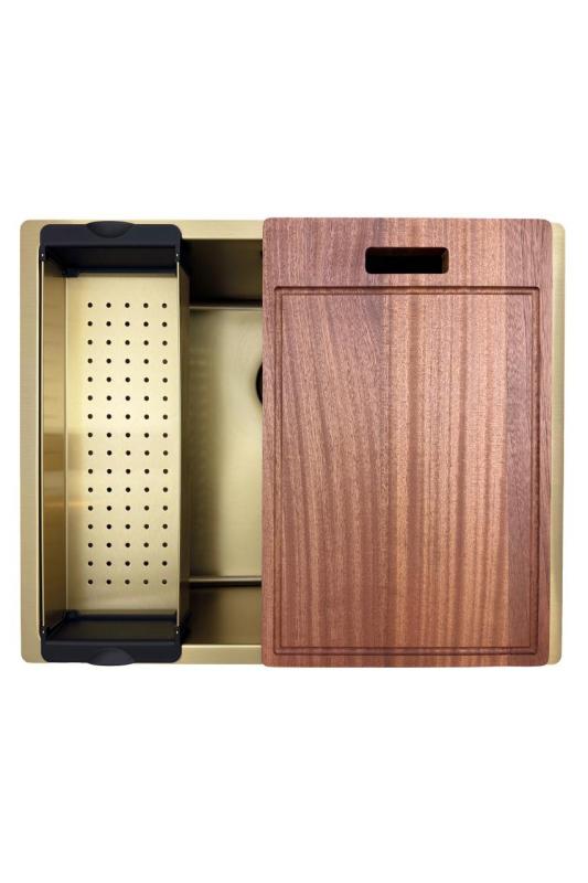 Pure.Sink Prestige -allas 50x40 cm PVD Kulta 10 mm säde alakiinnitys, tasokiinnitys ja päällikiinnitys PPG5040-60