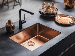 Pure.Sink Prestige pesuallas 50x40 cm PVD Kupari 10mm säde alakiinnitys, tasokiinnitys ja päällikiinnitys PPG5040-62