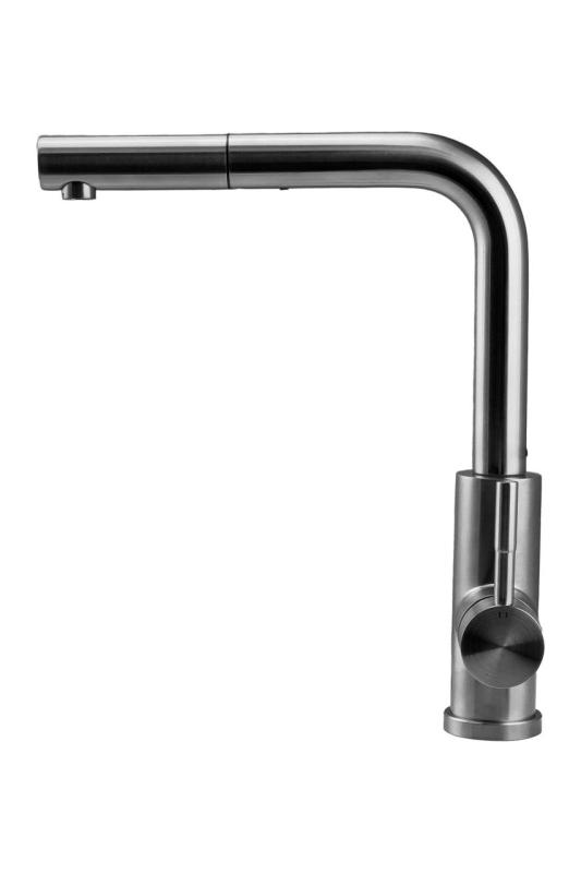 Pure.Sink Elite Steel Spark-S keittiöhana ruostumattomasta teräksestä, ulosvedettävällä juoksuputkella PS8041-02