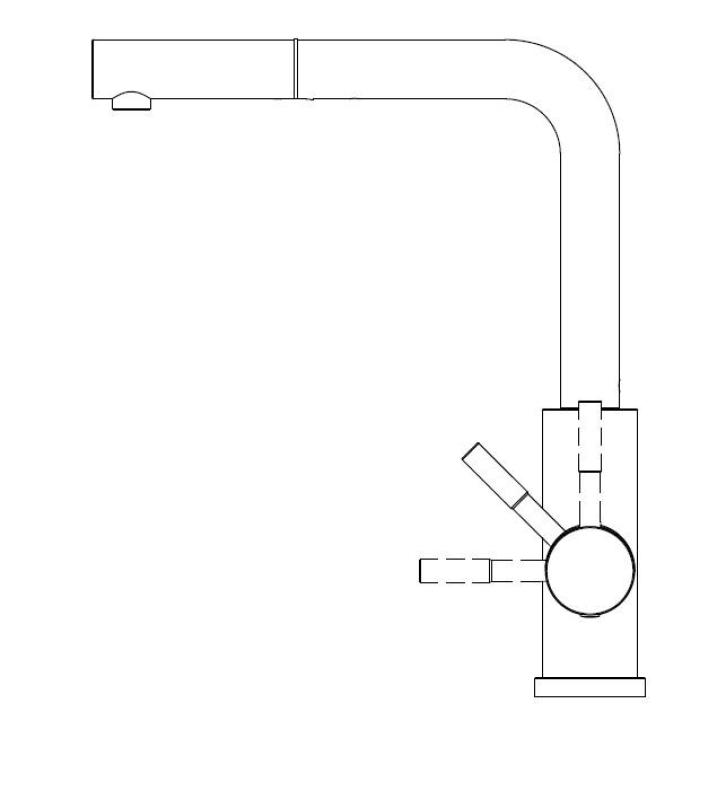 Pure.Sink Elite Steel Spark-S keittiöhana Matta musta, ulosvedettävä juoksuputki PS8041-10