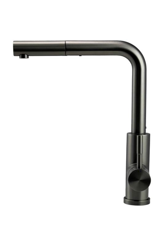 Pure.Sink Elite Steel Spark-S keittiöhana PVD Gun Metal ulosvedettävällä juoksuputkella PS8041-61