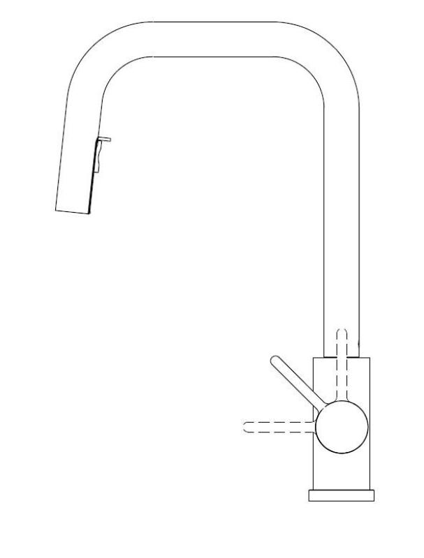 Pure.Sink Elite Steel Crystal-S keittiöhana PVD Harjattu kulta, ulosvedettävä juoksuputki PS8050-60