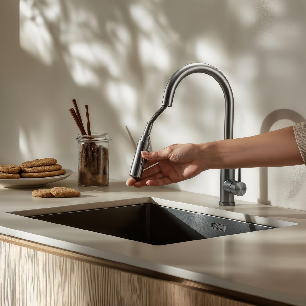 Pure.Sink Elite Steel Stream-S keittiöhana ruostumattomasta teräksestä, ulosvedettävä juoksuputki PS8045-02 - Productafbeelding 2