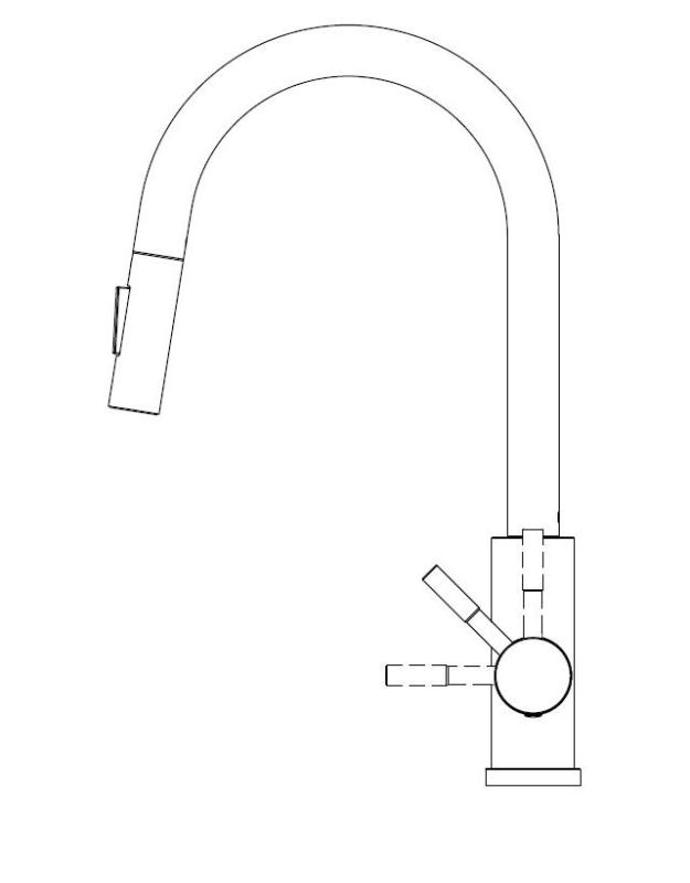 Pure.Sink Elite Steel Stream-S keittiöhana PVD Gun Metal ulosvedettävällä juoksuputkella PS8045-61